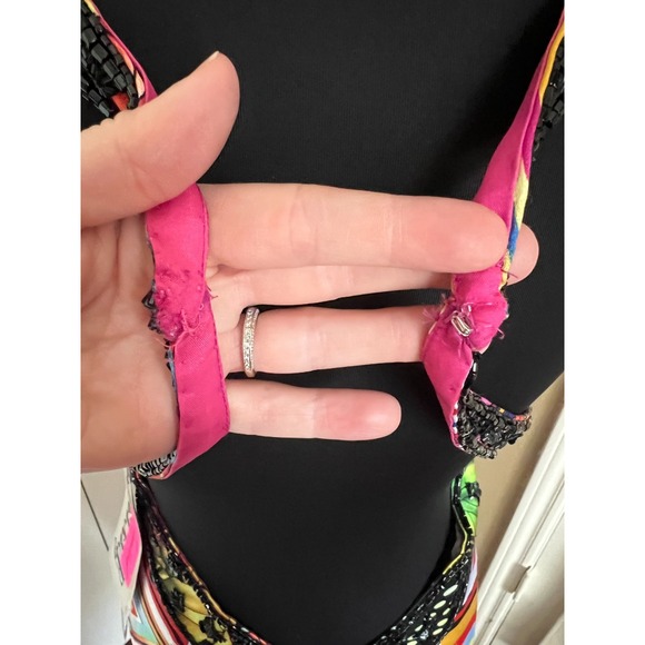 Vtg Entice 6 Satin Beaded Babydoll Psychedellic Whimsigoth Hoco Y2K 90's Prom - Picture 14 of 14